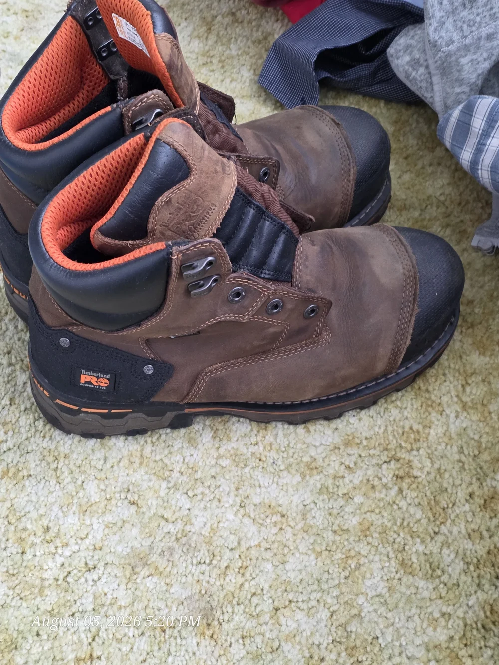 Timberland PRO Kids Brown & Orange Work-Style Sneakers